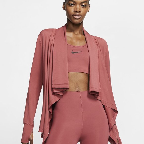NWT Women's Nike Long Sleeve Yoga Top Wrap - Small - Picture 1 of 5